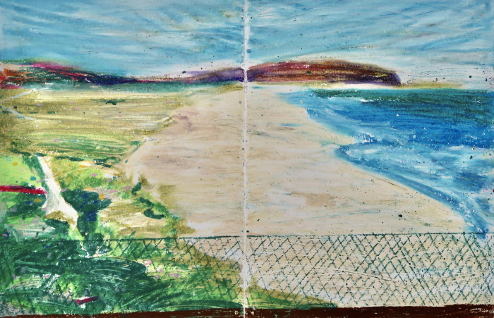 Herman Smit in Africa (oil pastel on paper) 30 x 45 cm